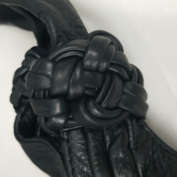 Elliott Lucca large black purse with knotted straps to carry over shoulder - Picture 5 of 10